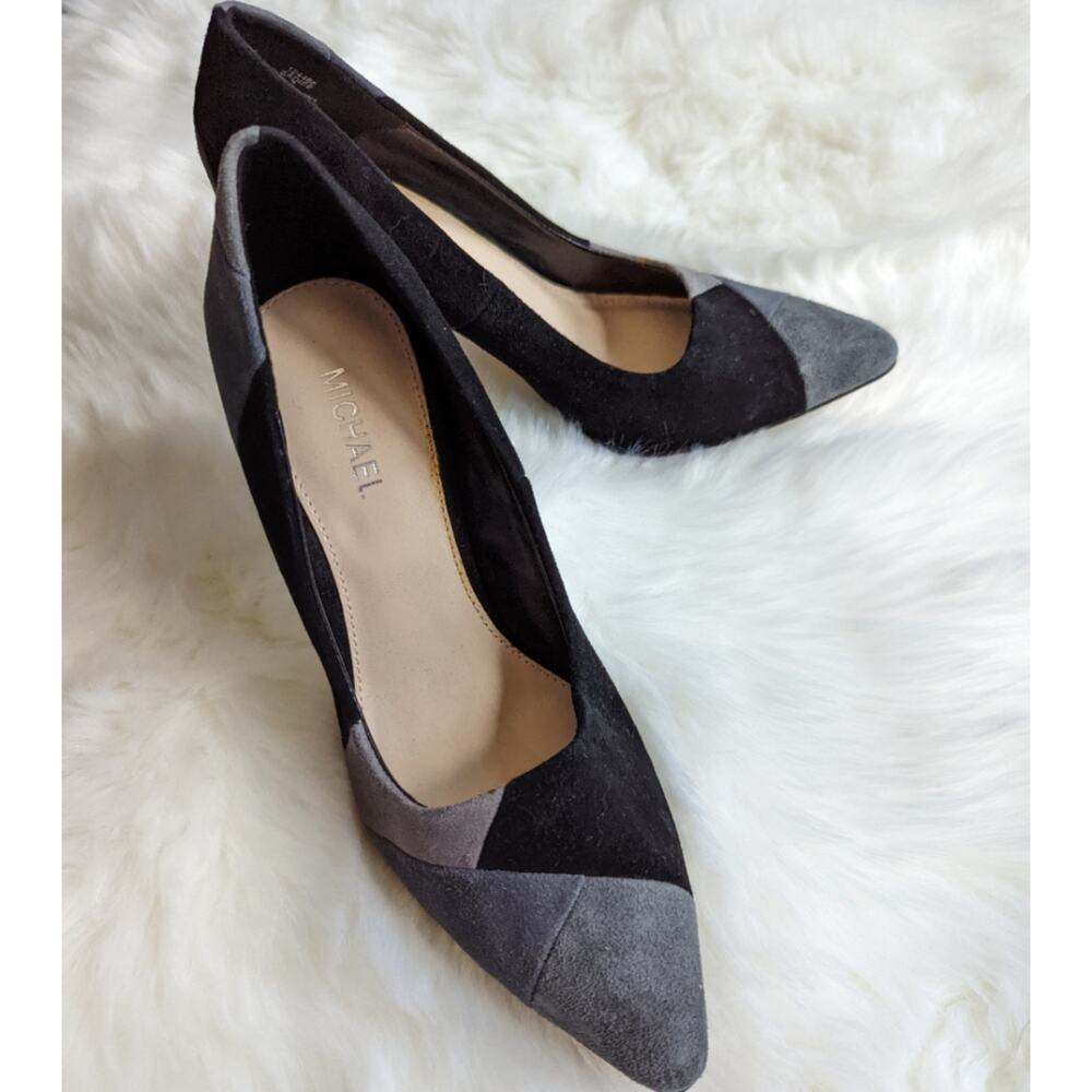 Michael Gray and Black Color Block Suede Stiletto Sadiee Pumps sz 7 - Picture 6 of 7